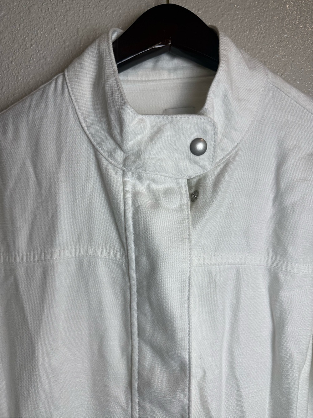 J.Crew Women’s White Cotton Utility Field Jacket Drawstring Waist Full Zip SizeS - Picture 3 of 14